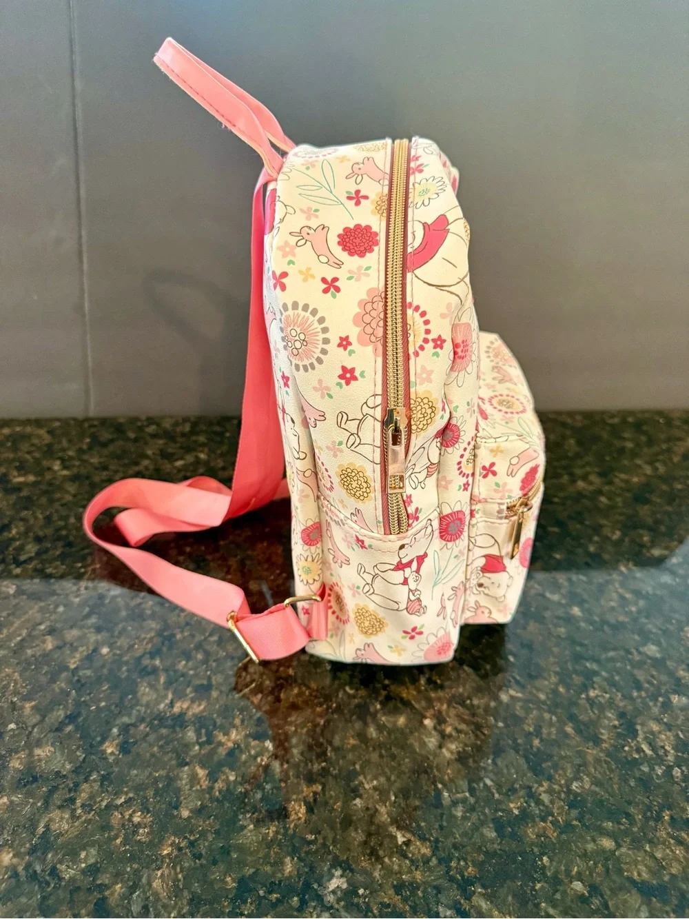 Disney Winnie the Pooh Kids Pink Floral Backpack